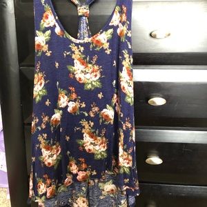 Flower print halter top